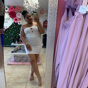 White diamond tube dress